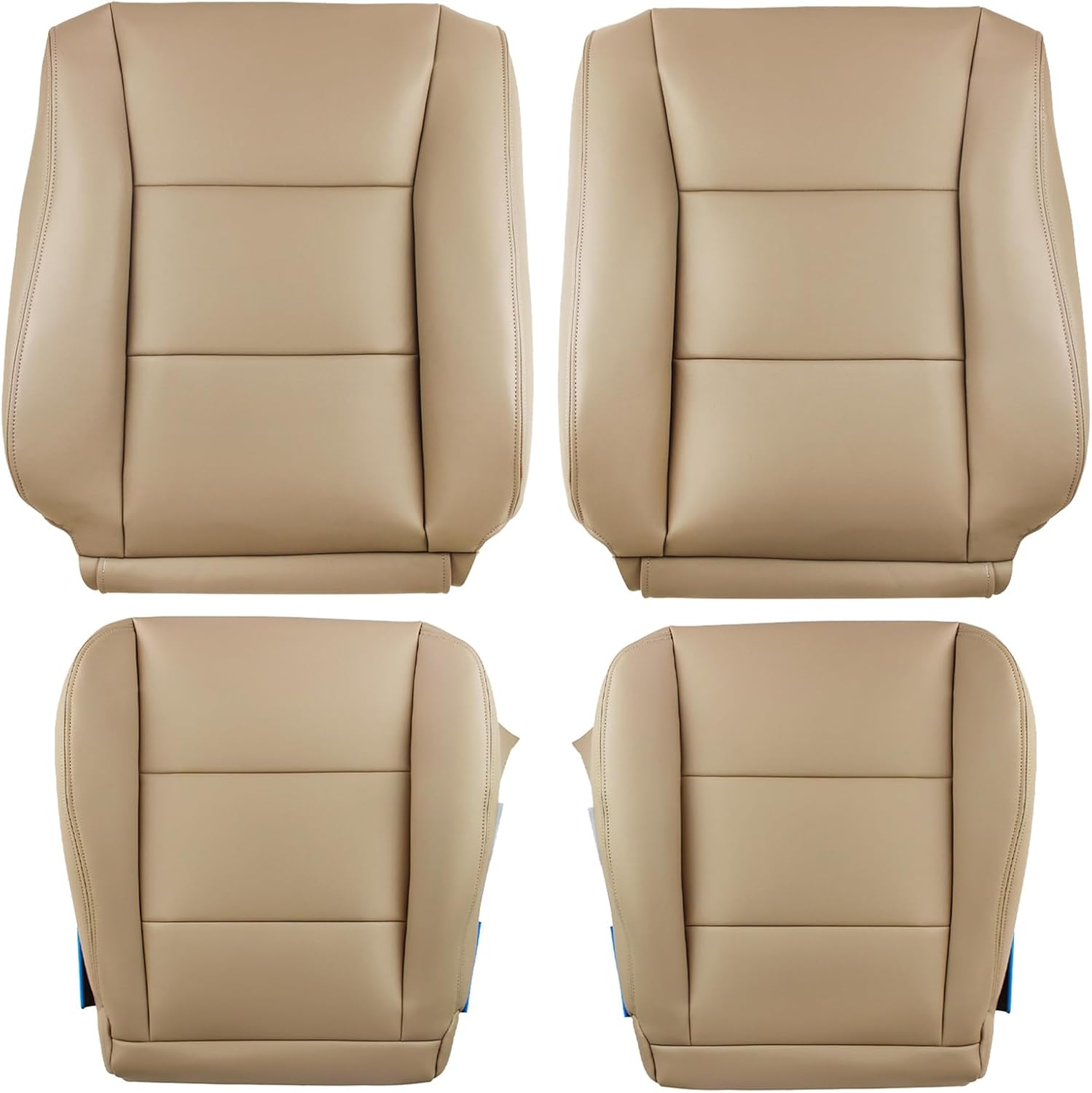 labwork Front Driver and Passenger Side Bottom and Top Lean Back Tan Artificial Leather Seat Cover Replacement for Toyota Land Cruiser 1998-2007