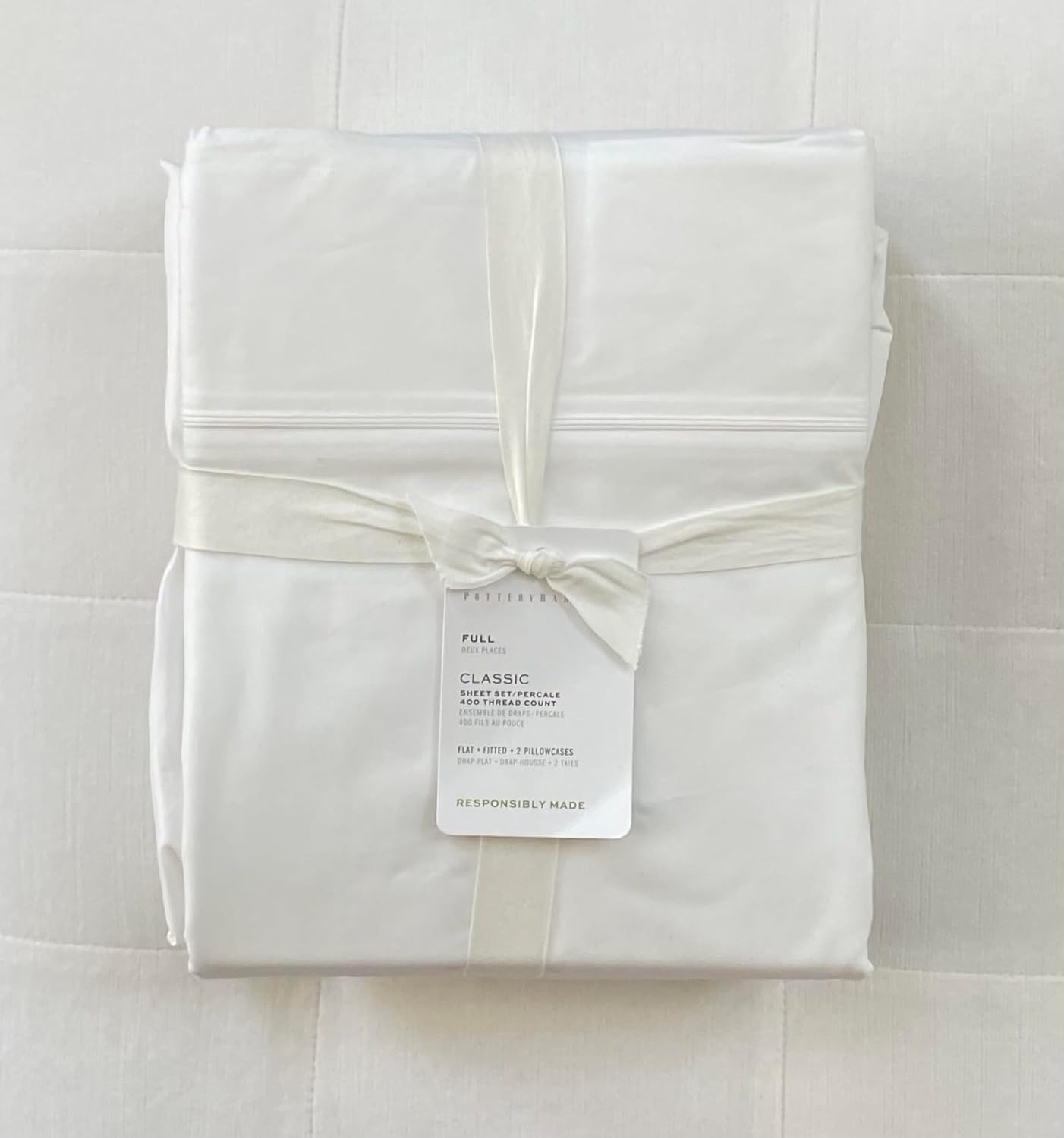 Pottery Barn 400 TC Organic Percale Sheet Set