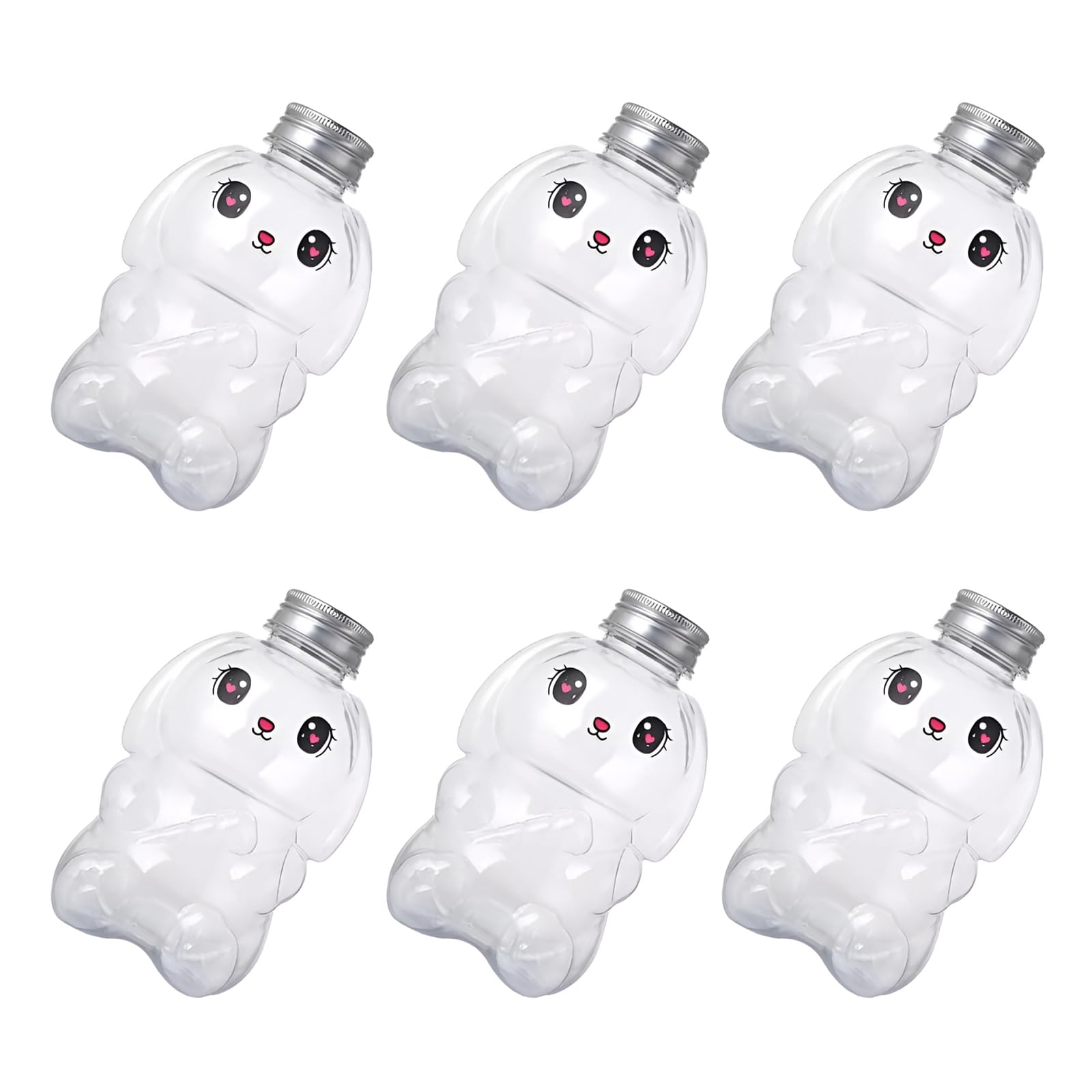 ZEPFJHE Shape Rabbits Cup 350ml with Hole Lid Sturdy PET Construction Suitable for Home or Travel Holiday Themed Water Bottle