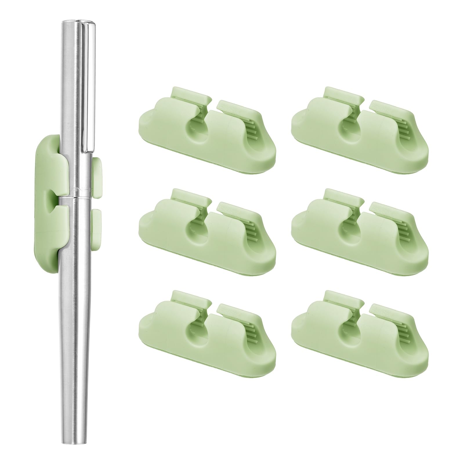 Porte-stylo adhésif en silicone PATIKIL vert pour bureau et enseignants, lot de 6 pièces