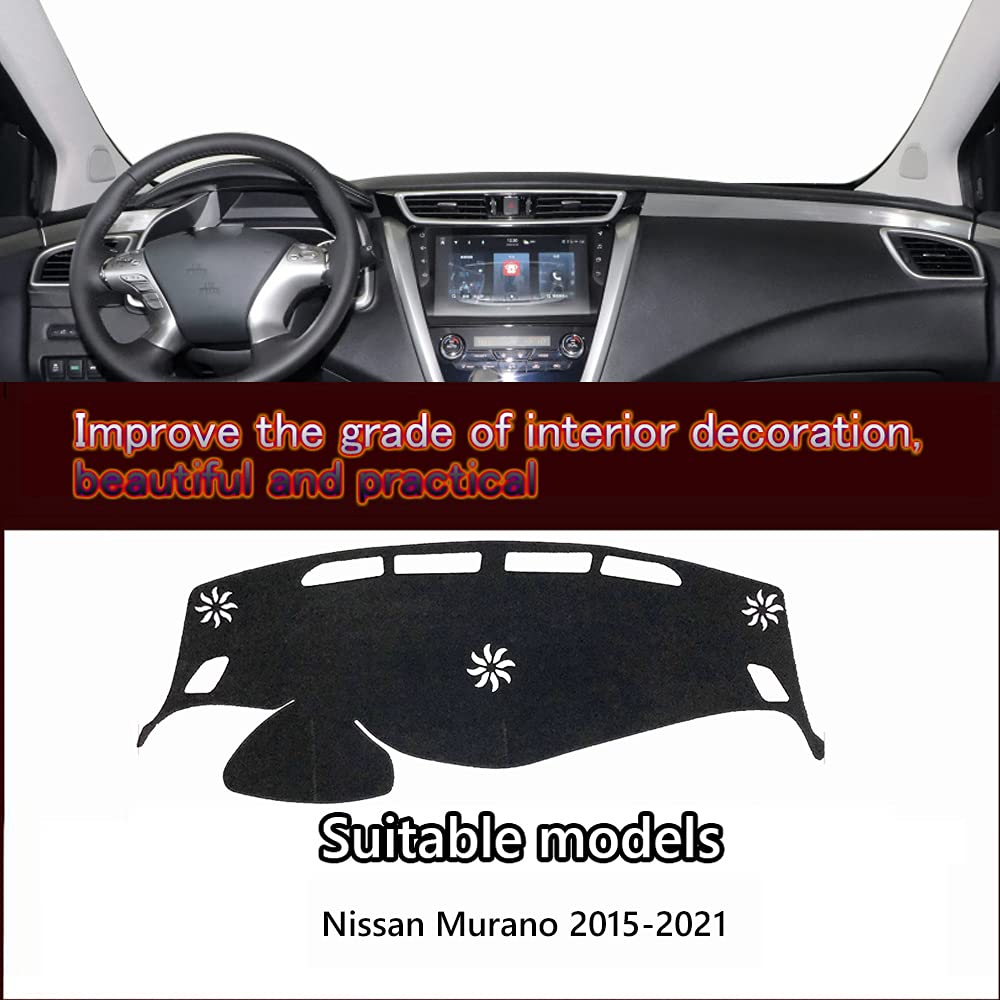 INUBOXES Dashboard Cover For Nissan Rogue 2021-2023 - Non-Slip Custom Mat, Black Trim (Without HUD) - View #3
