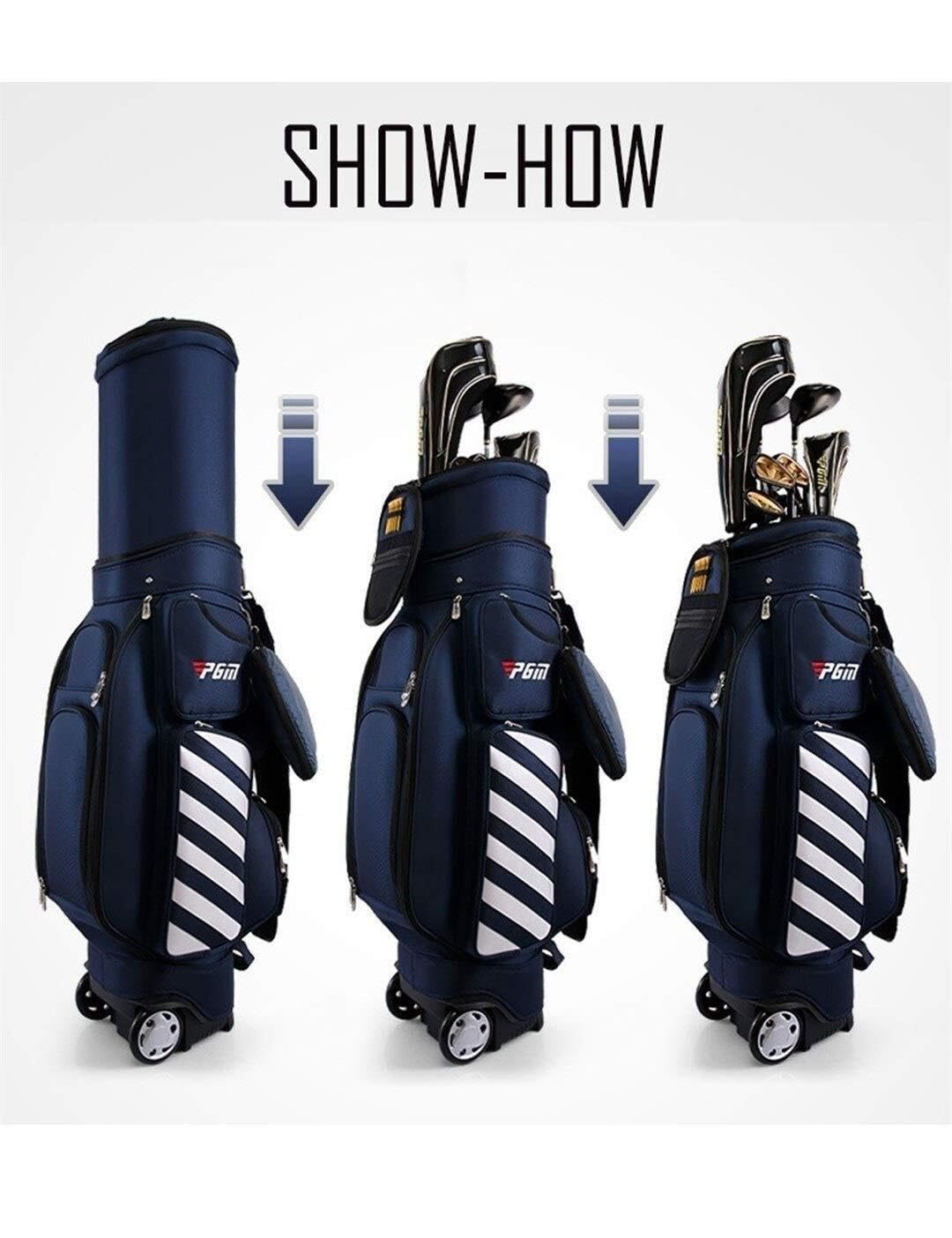 Indoor-Golf, Golftasche, tragbares großes Fassungsvermögen, mit Regentuch, mehrfarbige, einziehbare, stilvolle und langlebige Reisetasche for Golfschläger