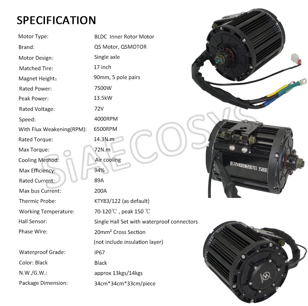 Qsmotor Qs138 90h 7500w 72v 100kph Ipm Pmsm Mid Drive Desertcart