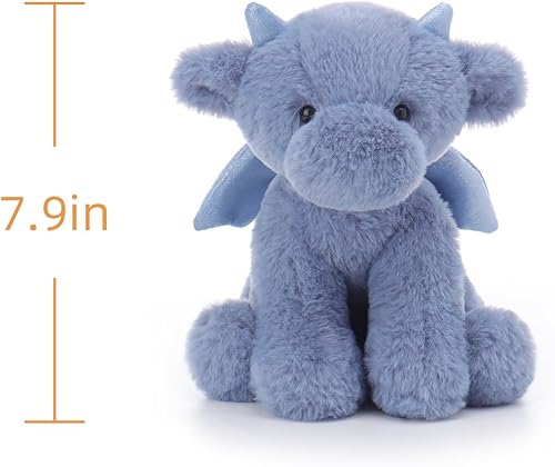 Vista 20 de Apricot Lamb Juguetes de peluche verde de peluche dragón dinosaurio animal de peluche suave perfecto para niños 8 pulgadas Negro,Azul oscuro,Verde