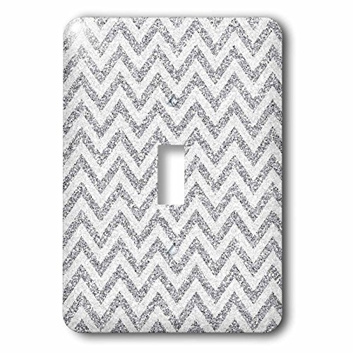 Interruptor de palanca 3dRose lsp_210935_1 de rayas chevron plateadas 2