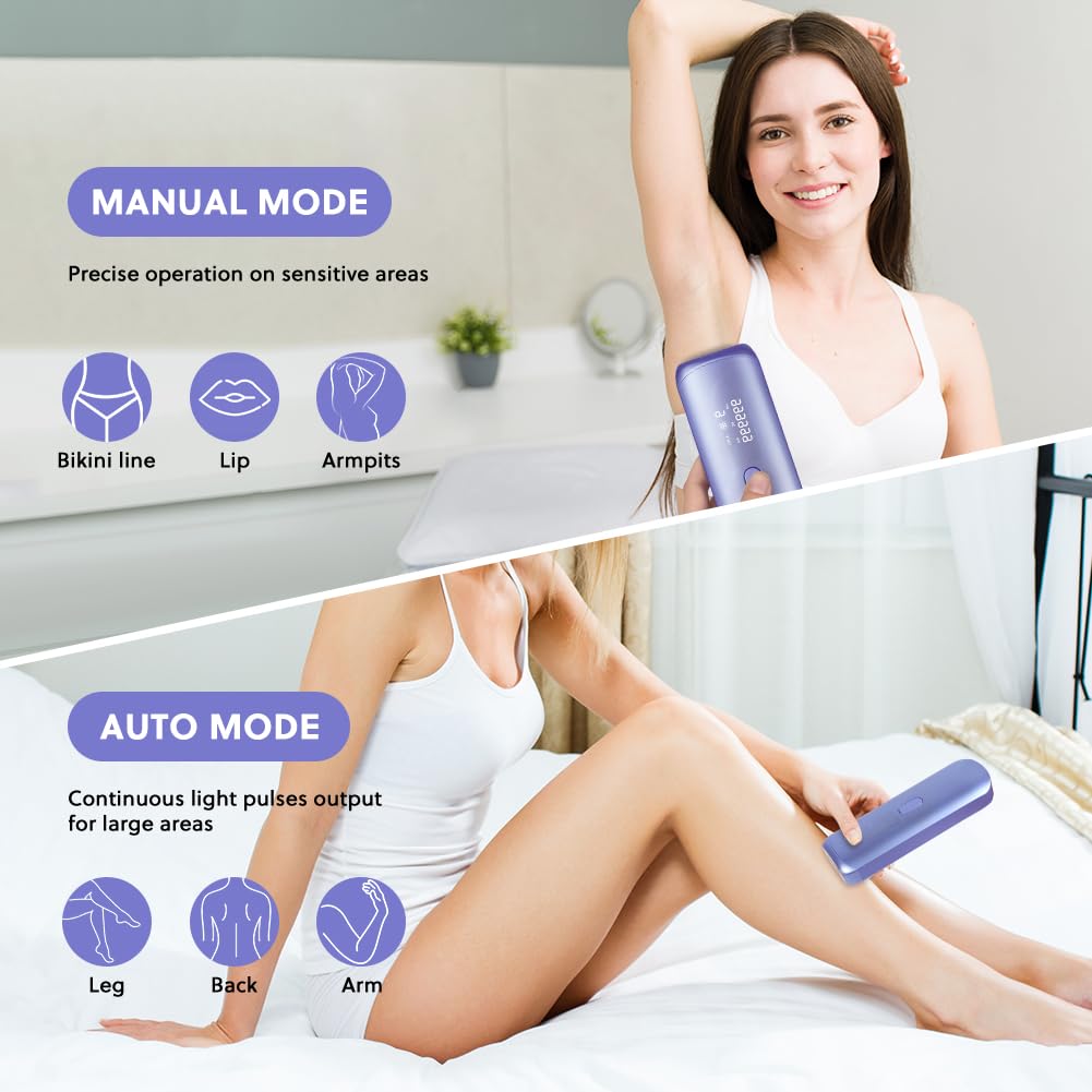 ACWOO Épilateur à Lumière Pulsée, HR/SC/RA 3-en-1 IPL Épilateur Laser avec 9 Niveaux D'Énergie, 999,999 Flashes IPL Épilateur Electrique avec 2 Modes pour Femme et Homme, Visage, Corps