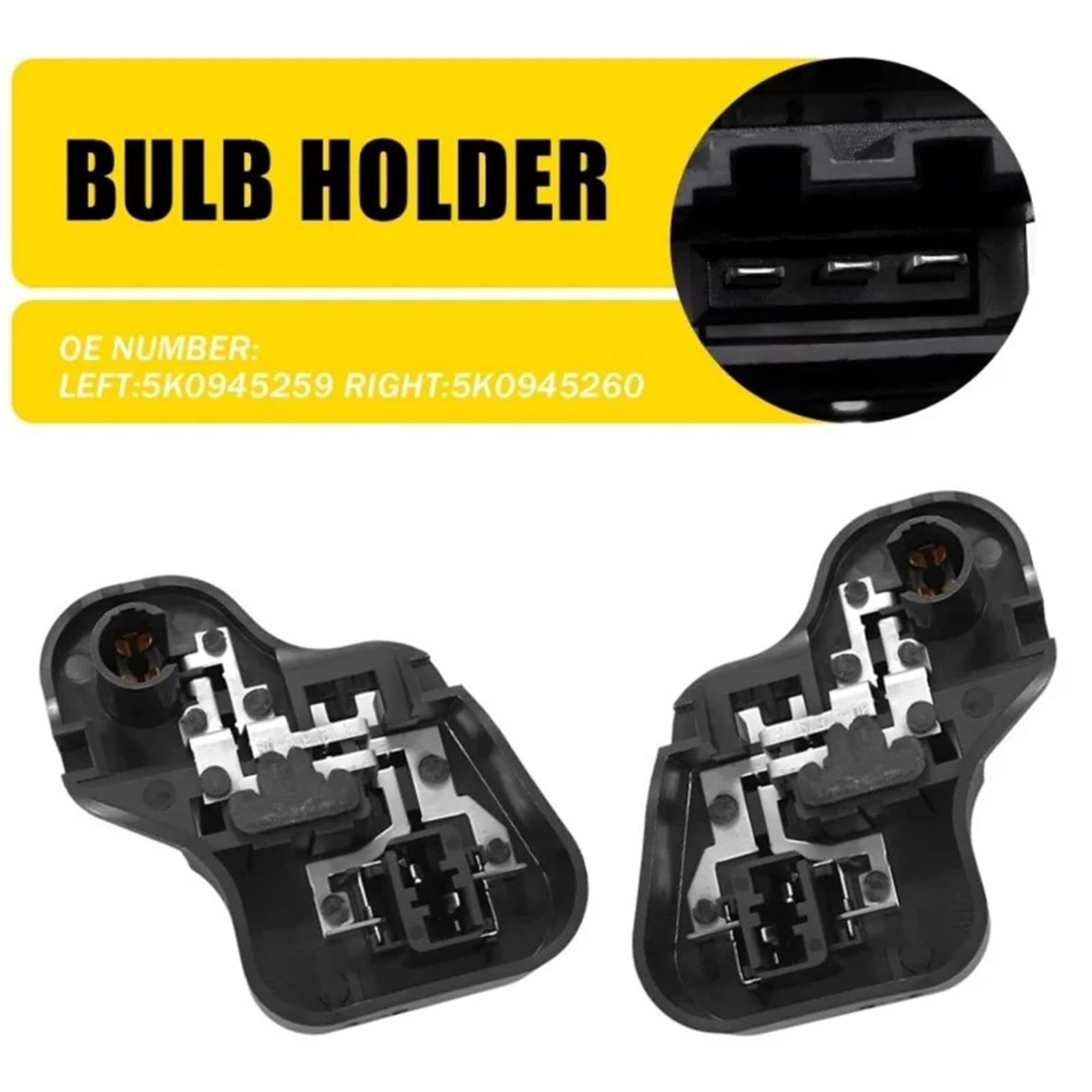 Para VW Para Golf 6 MK6 2009-2013 2X 5K0945260 5K0945259 Soporte De Bombilla De Luz Trasera Interior Lateral Izquierdo Y Derecho Portalámparas Luz Trasera Coche