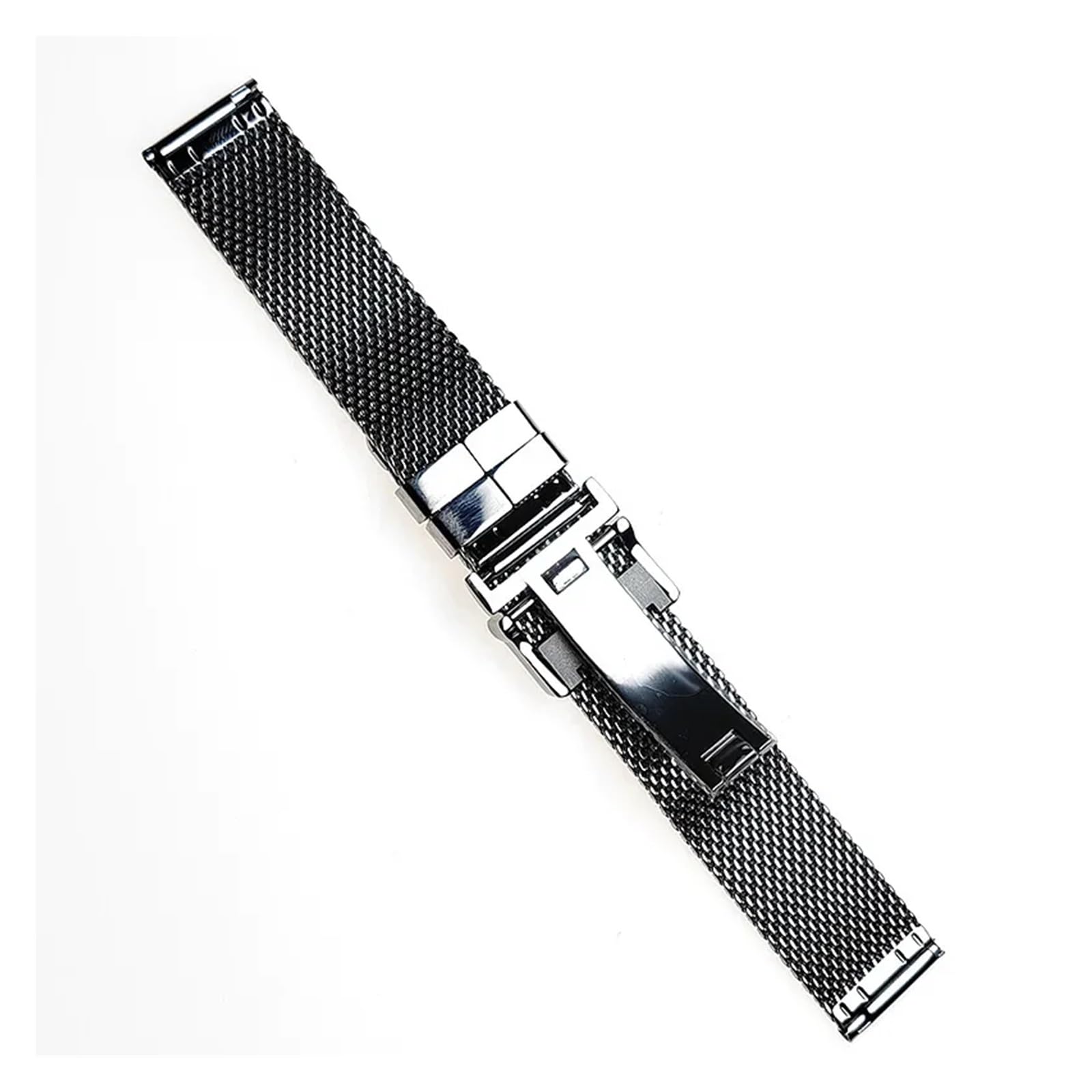Correa de reloj de malla milanesa de liberación rápida de 20 mm y 22 mm, hebilla plegable para hombres y mujeres