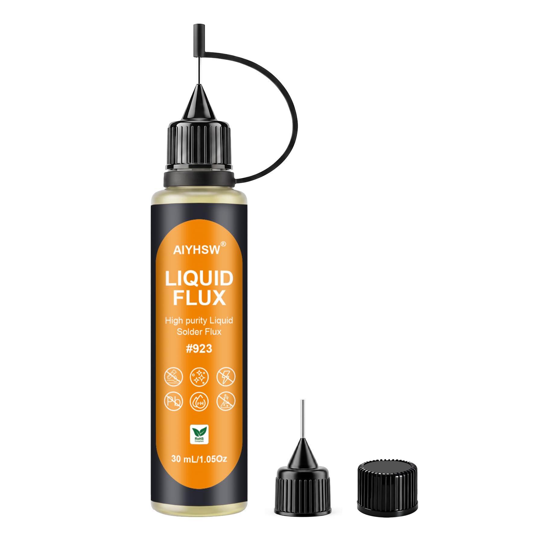 30 ml/1.05Oz Flux para Soldar Estaño,Fundente para Soldadura sin Limpieza y sin Plomo,Flux Soldadura Electronica Liquidocon con 2 Agujas,Adecuado para Acero Inoxidable Cobre Aluminio Otros Metales