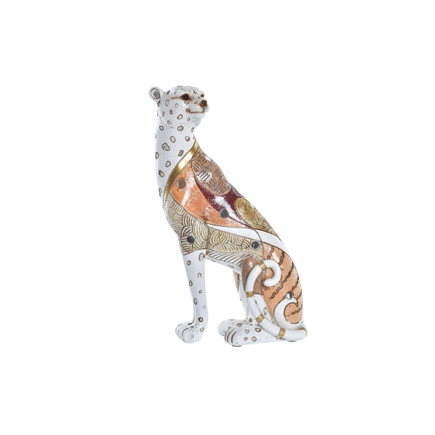 Sculpture léopard blanc résine 25cm pour créer une ambiance jungle chic