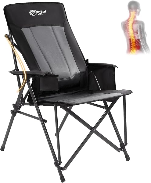 Portal Camping Chair with Lumbar Support for Adults Folding Portable High…