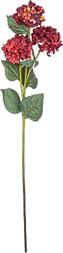 Vickerman Espray de hortensias artificiales burdeos de 33 pulgadas con tres cabezas de flores, 2 por bolsa.