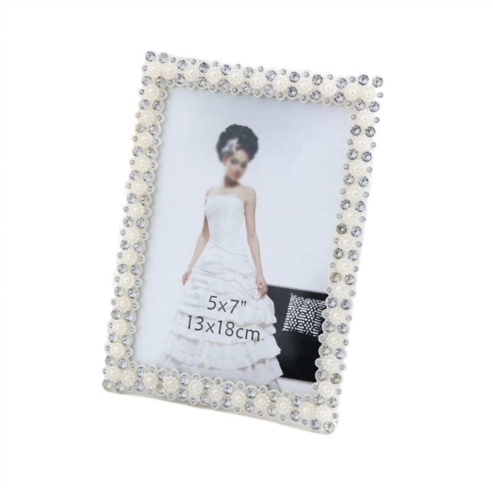 Nostalgic Creative Aerial Photo Frame Pearl Diamond Desktop Display Picture Internet Celebrity for home decor(5x7)