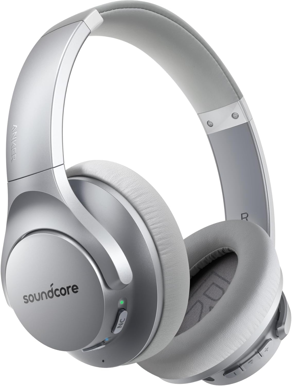 Anker Life Q20 Hybrid Active Noise Cancelling Headphones, Wireless Over Ear Bluetooth Headphones (Silver)