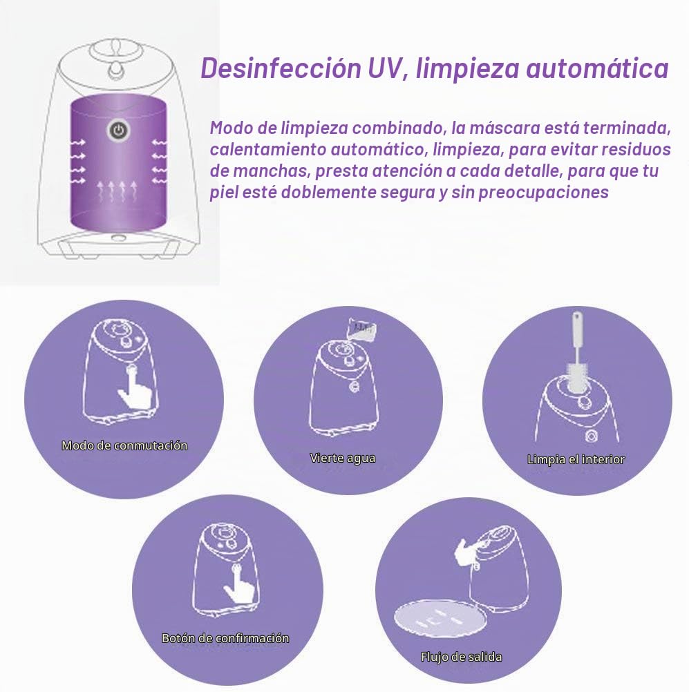 Máquina de máscara facial, transmisión de voz Automatización completa DIY Colágeno de frutas y verduras naturales Fabricación de máscara personal para el cuidado de la piel(EU)