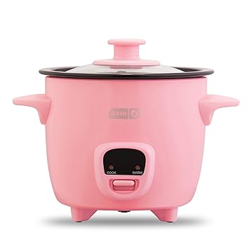 Dash DRCM200GBPK04 Mini Rice Cooker Steamer with Removable Nonstick Pot, Keep Warm Function & Recipe Guid