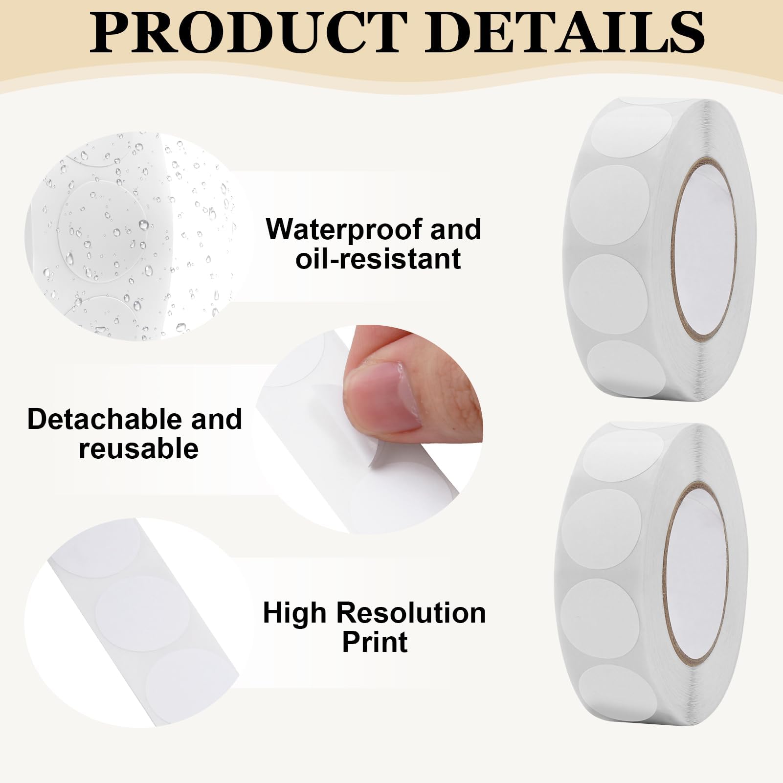 Round Stickers White - Image 3