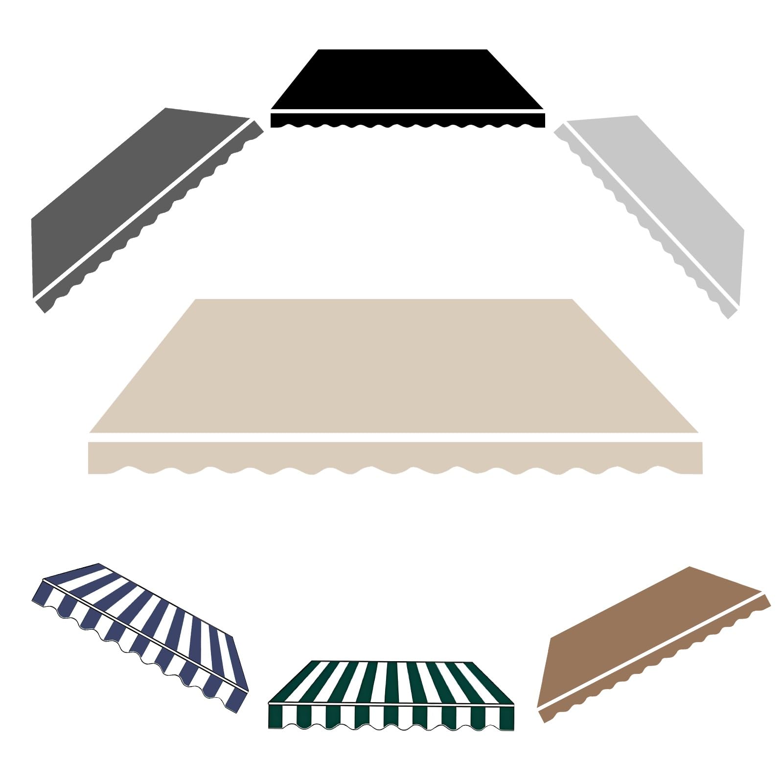 Auvent de terrasse rétractable avec tissu de rechange pour ombrager le balcon et la cour