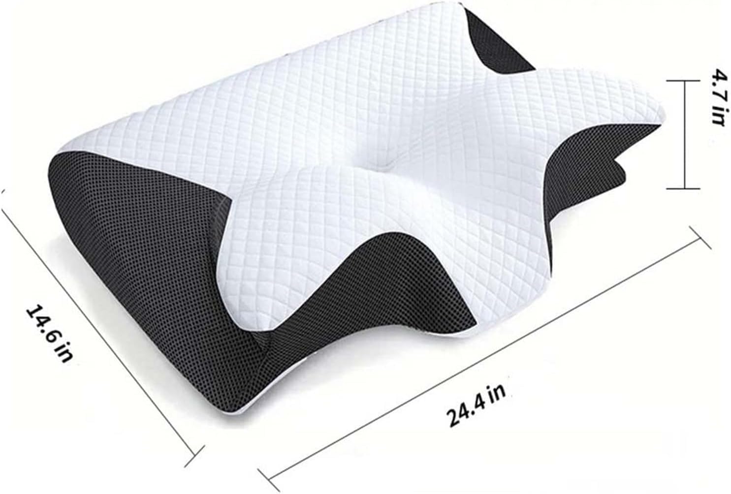 Poduszka Ortopedyczna, Pod Szyję, Łagodząca Dyskomfort, Ergonomiczna, Ze Zdejmowanym Pokrowcem, Łatwym Do Czyszczenia(Black)