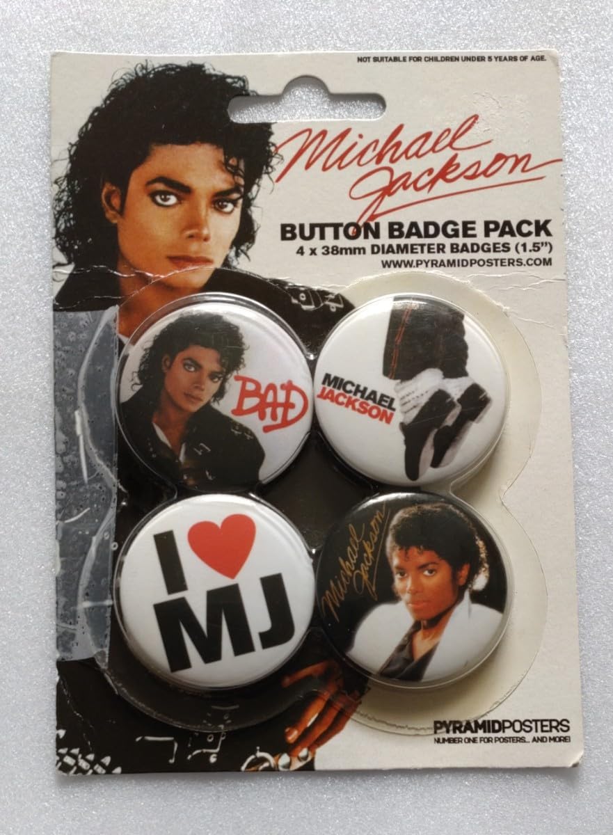 Michael Jackson バッジセット 4個入り　4種類　まとめ売り Amazon.co.jp: マイケルジャクソン バッジ 4個セット : おもちゃ
