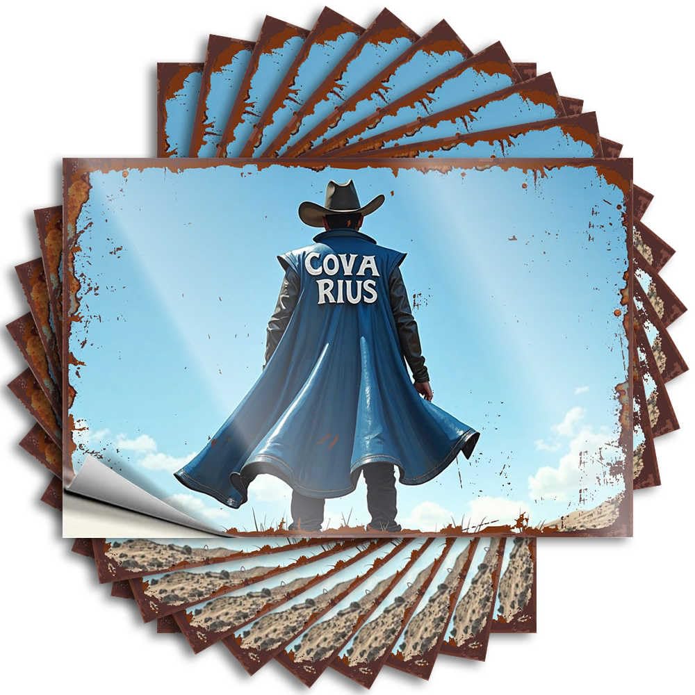Shower Decor Decal Door | Rider of The Blue Cape: A Western Adventure Heavy Darts Sticker Pack(12X18CM)
