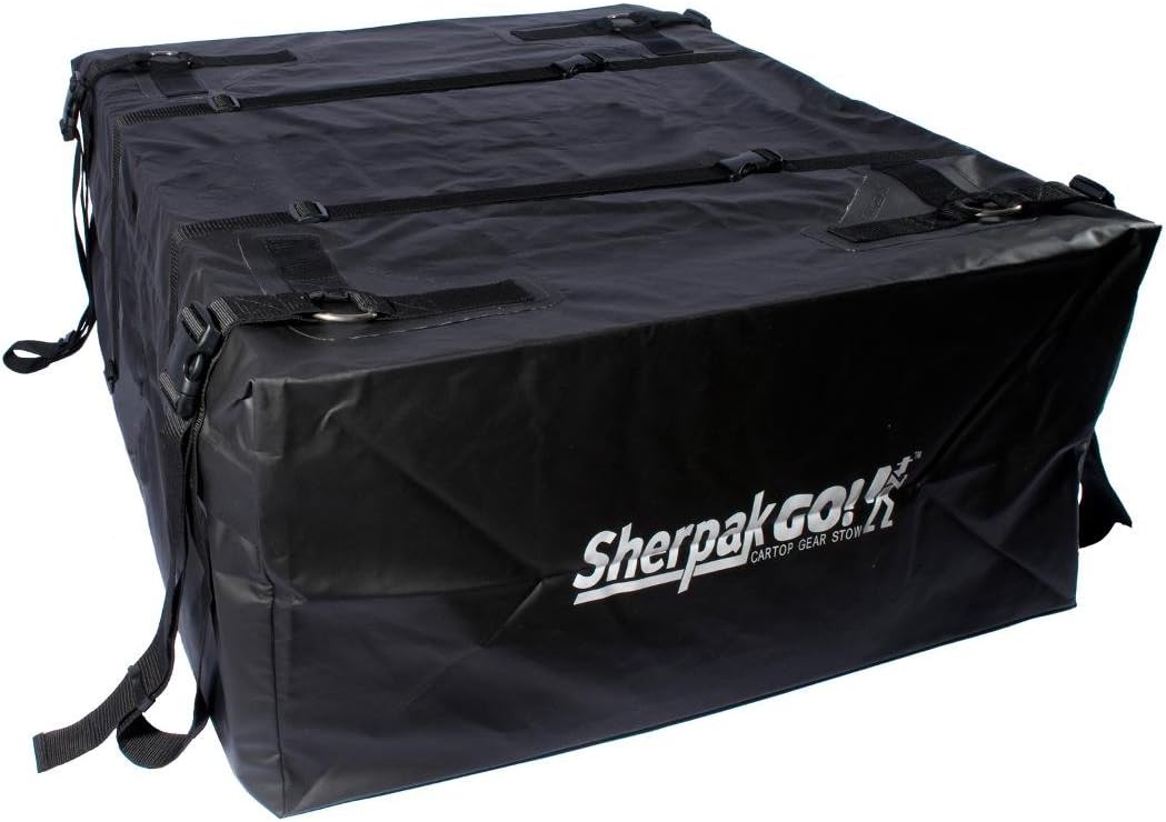 Seattle Sports Sherpak Go!15 Waterproof Cartop Storage Cargo Bag Carrier for Car Rooftop Black ,One Size