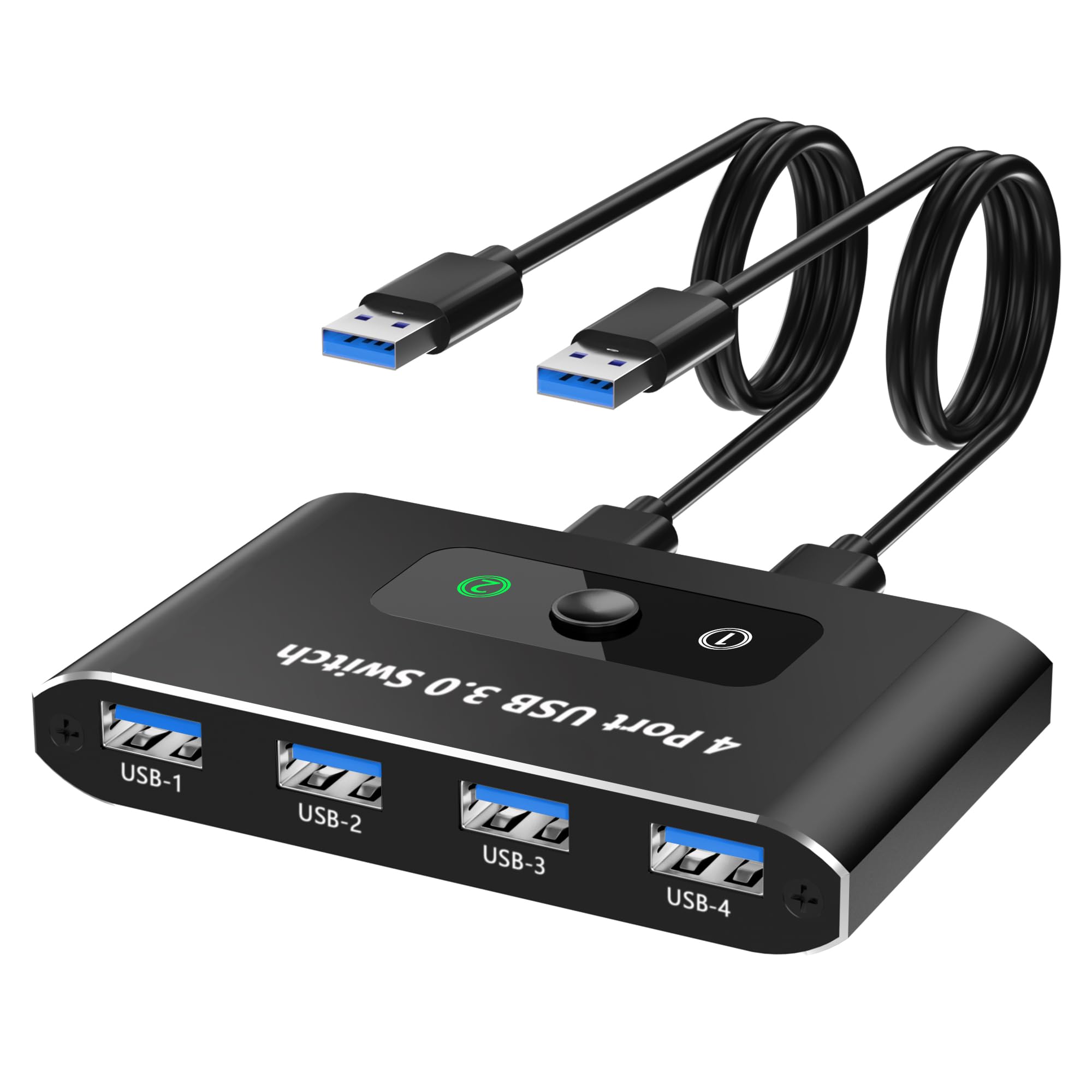 USB 切替器 USB切り替え器 PC2台用 4 Type-Aポート スイッチ マウス キーボード ハブなどを切替 Type-A セレクター ＵＳＢ機器を2台のパソコンで共有 電源不要 日本語説明書付きＵＳＢケーブル×2 (1.0m) Windows/Mac OS/Linux/Chrome OS対応
