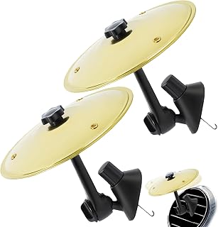 Car Cymbal Air Vent Symbol Drum - Mini Crash Cymbals for Dashboard of All Types of Vehicles - Music Lovers Symbols Golden Car Dash Mounted Accessory (2-Pack Gold, 5.5 Inch)