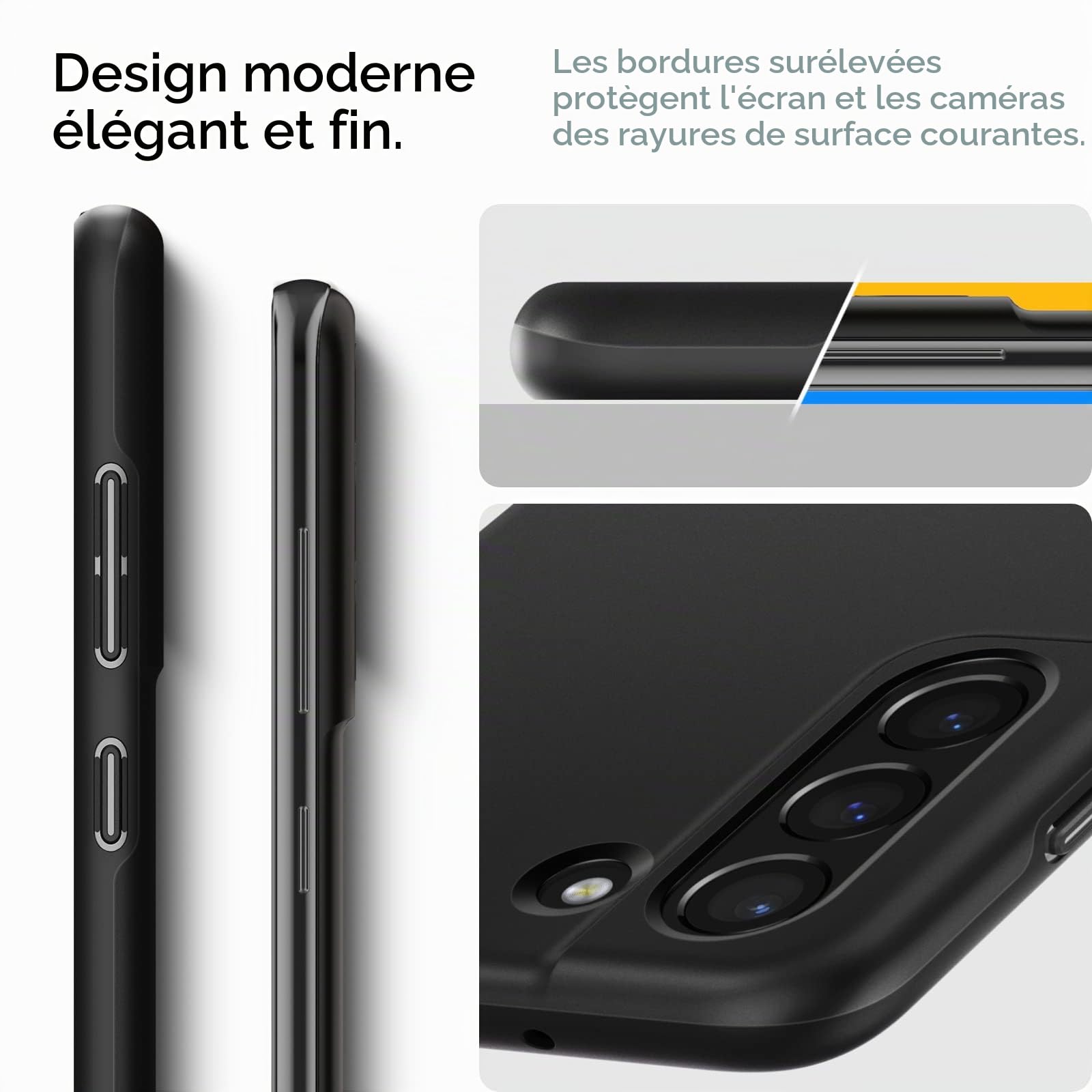 Spigen Thin Fit Coque Compatible avec Samsung Galaxy S21 FE 5G - Noir