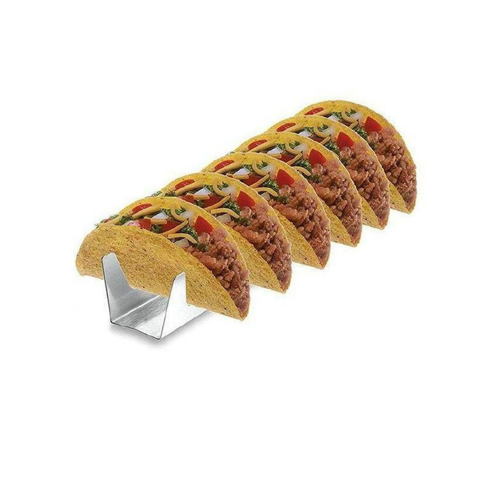 Stainless Steel Taco Holder, 6 Grids Proof Heat Resistant Taco Rack, Taco Rack with Fine Craftsmanship, Taco Stand for Bakeries Picnics Barbecues