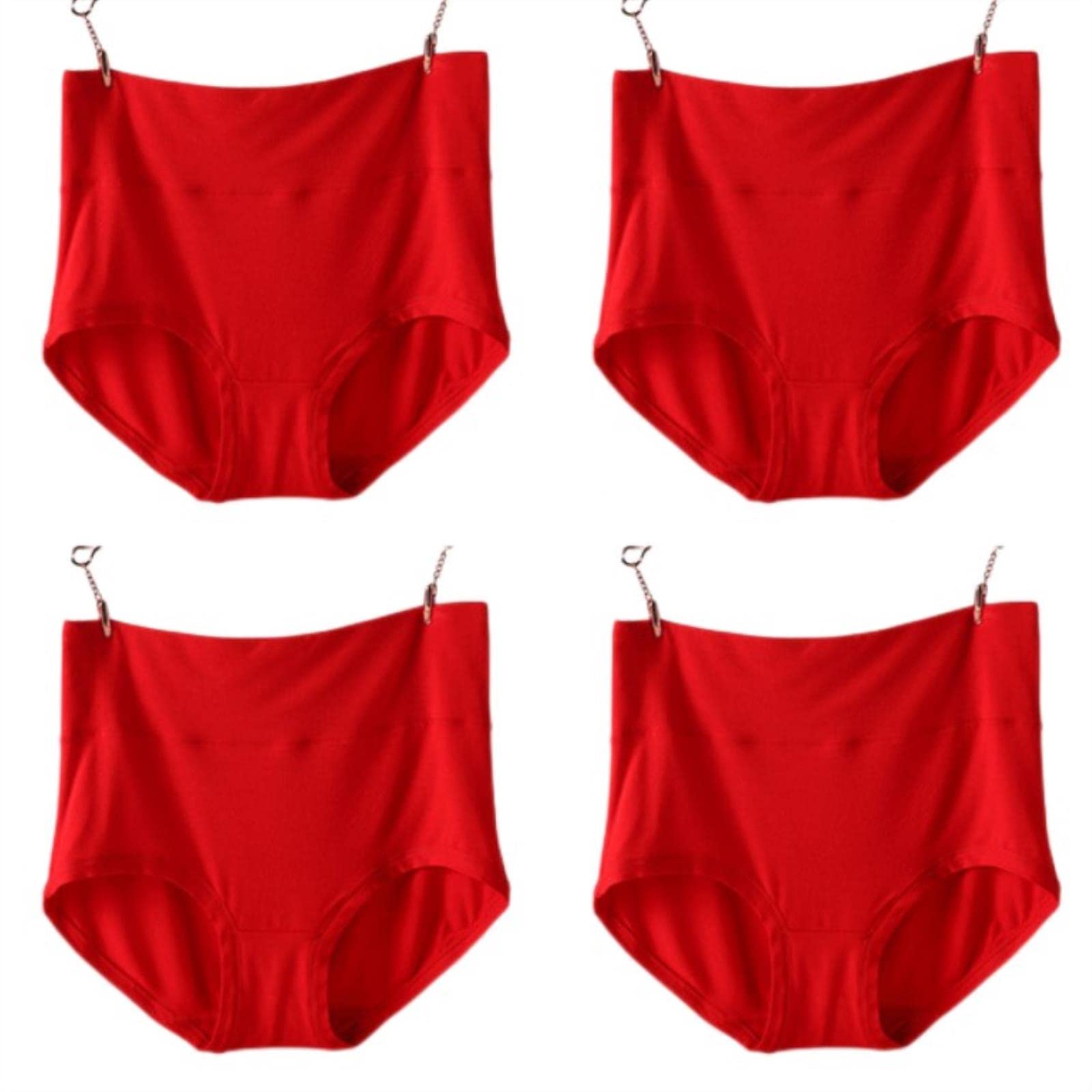 Majtki z wysokim stanem 4 szt./partia wysoka talia plus size majtki dla kobiet wiskoza bezszwowa bielizna-12, 3XL 100-120 kg