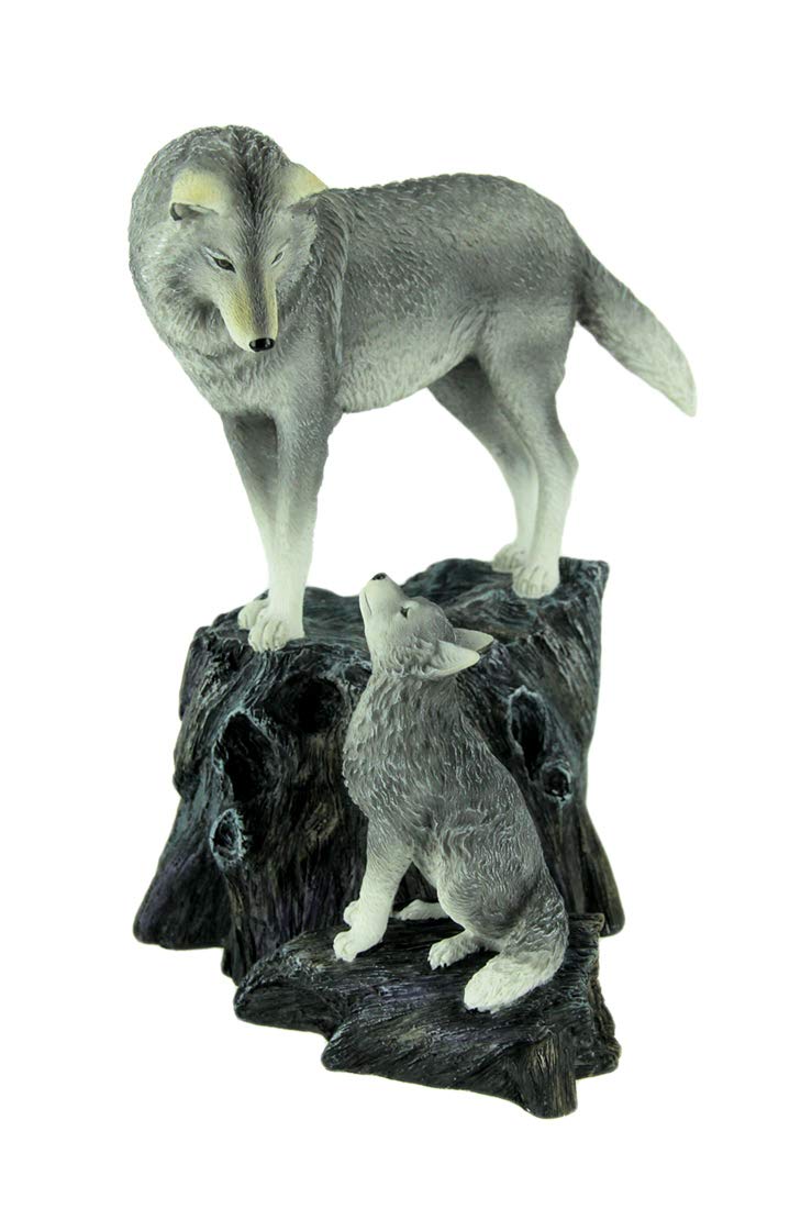 Veronese DesignLisa Parker Guidance Grey Wolf Mother and Child Statue