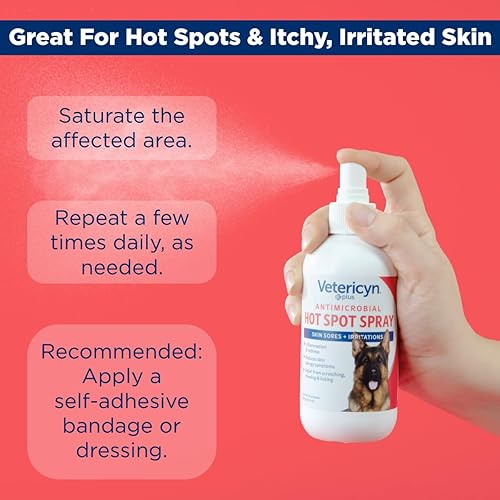 Vista 6 de Vetericyn Plus Hot Spot Spray for Dogs Skin Sores and Irritations Itch Relief for Dogs and Prevents Chewing and Licking at Skin, Safe for All
