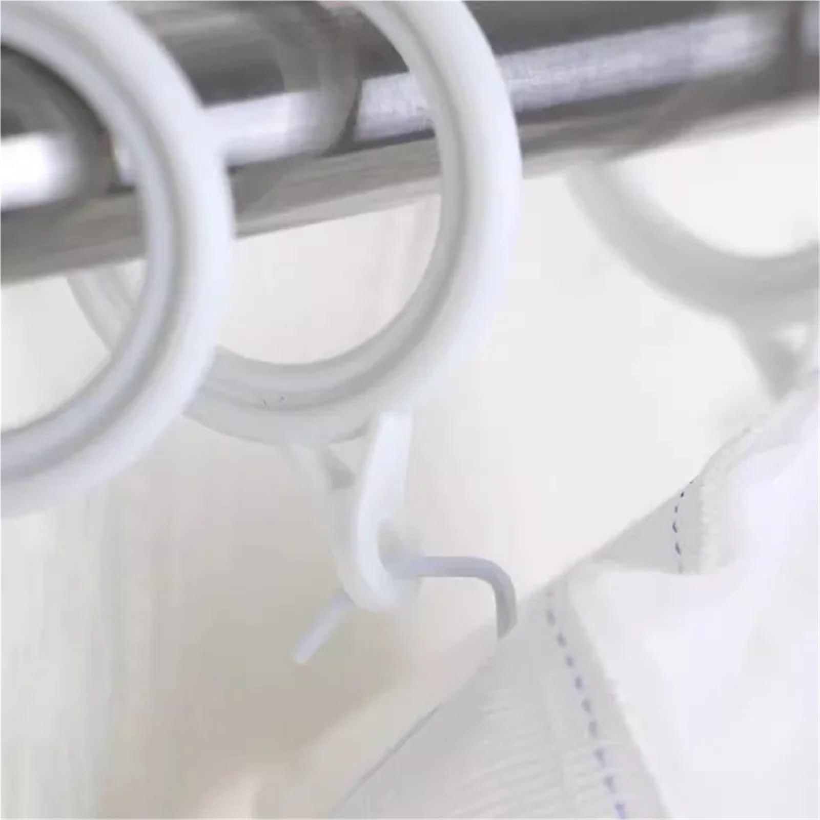 Anelli for tende 100 pezzi 35 mm interni in plastica for doccia, finestra, bagno, gancio for asta(White)
