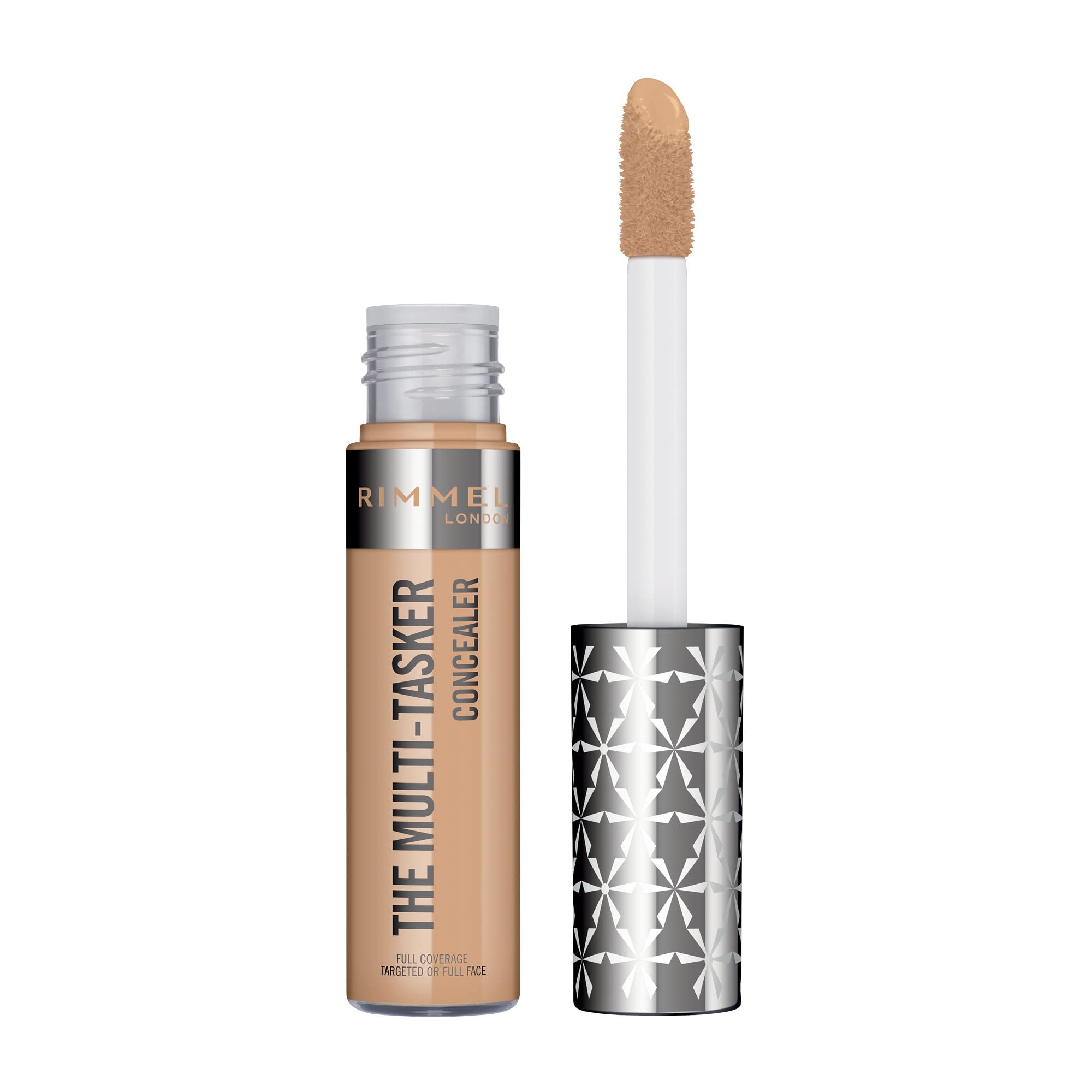 Rimmel London Multi-Tasker Concealer, large soft wand, blendable formula, full coverage, crease-proof, transfer-proof & waterproof, Cruelty-Free