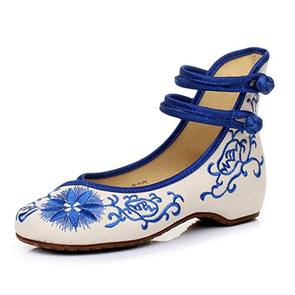 Chaussures de ballet brodées chinoises plates BININBOX pour dames - 8