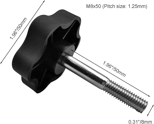 Miniatura 6 de 2 tornillos de toldo M8 x 1.772 in para columpio de porche, perillas de repuesto, pernos de fijación para fijar el marco del toldo al marco oscilante
