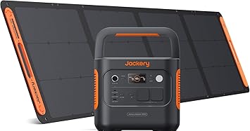 Jackery Explorer 2000v2 Portable Solar Generator with 200W Solar Panels, 2042Wh/2200W LiFePO4 Battery (Max 4400W), Quick Charge USB-C & UPS 20ms for Camping, Campers, Outdoor