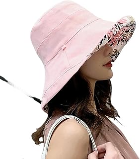 WXQZHF Sombreros Hombre Damas Sombrero de balde-Hojas Color rosa-56-58 cm