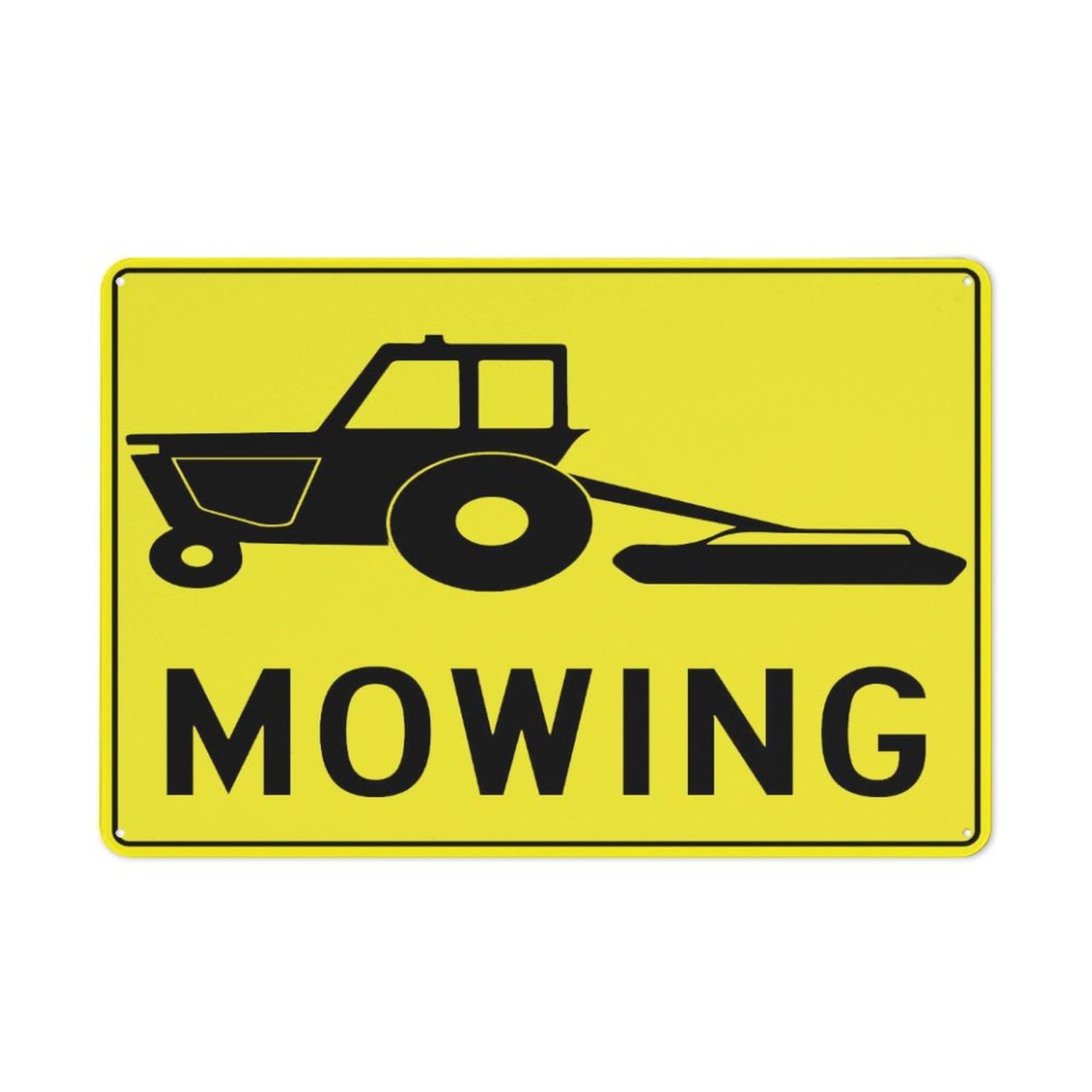 Tractor Mowing Personalized Cafe Wall Decor Metal Gifts for Friends Families and Holiday Tin Sign 8x12 Inch