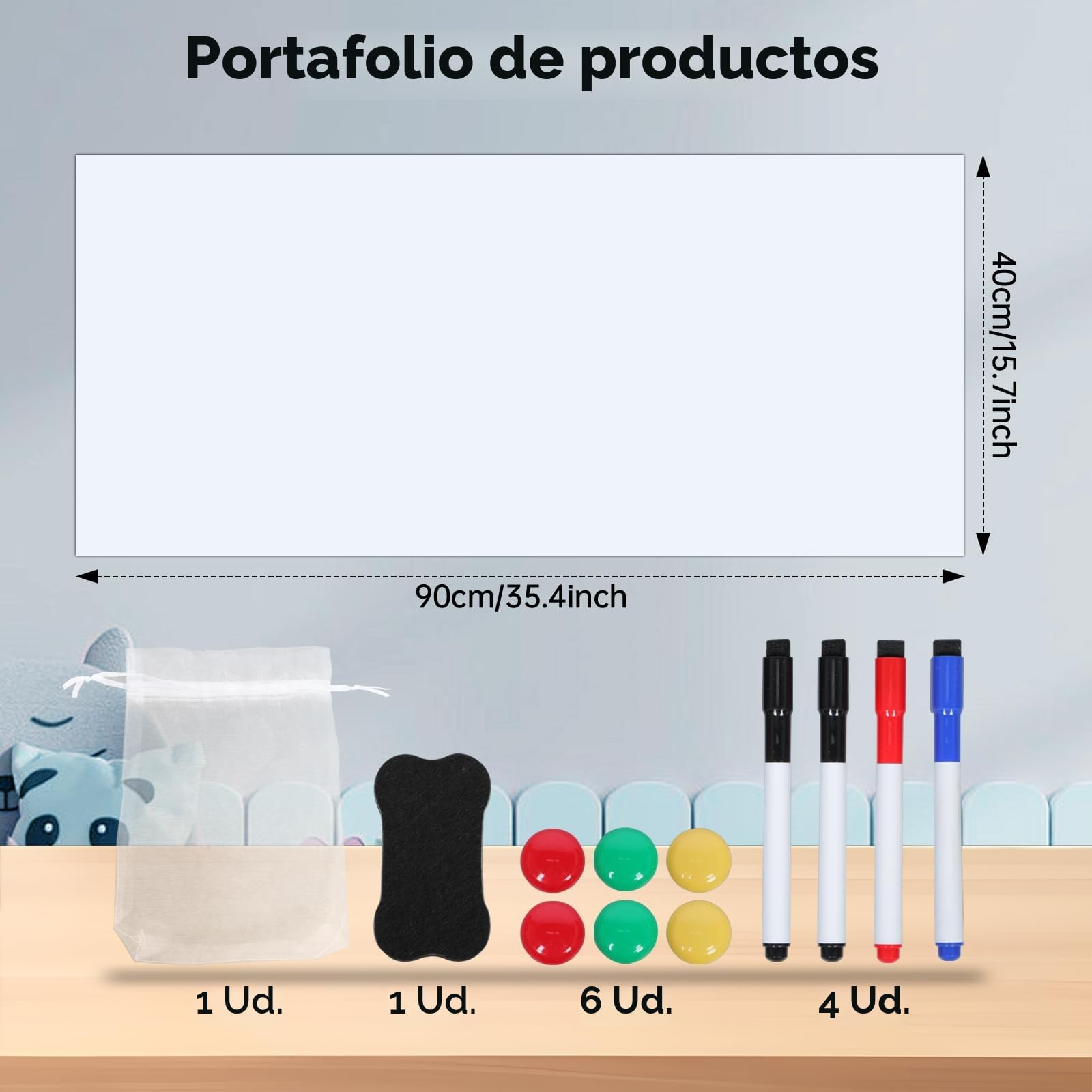 Pizarra Adhesiva Pared 40×90cm, pizarra rotulador borrable, Pizarra Blanca Magnética con Nueva Tecnología Antimanchas, Pizarra Magnética Pared para Niños, Escuela, Oficina y Hogar.