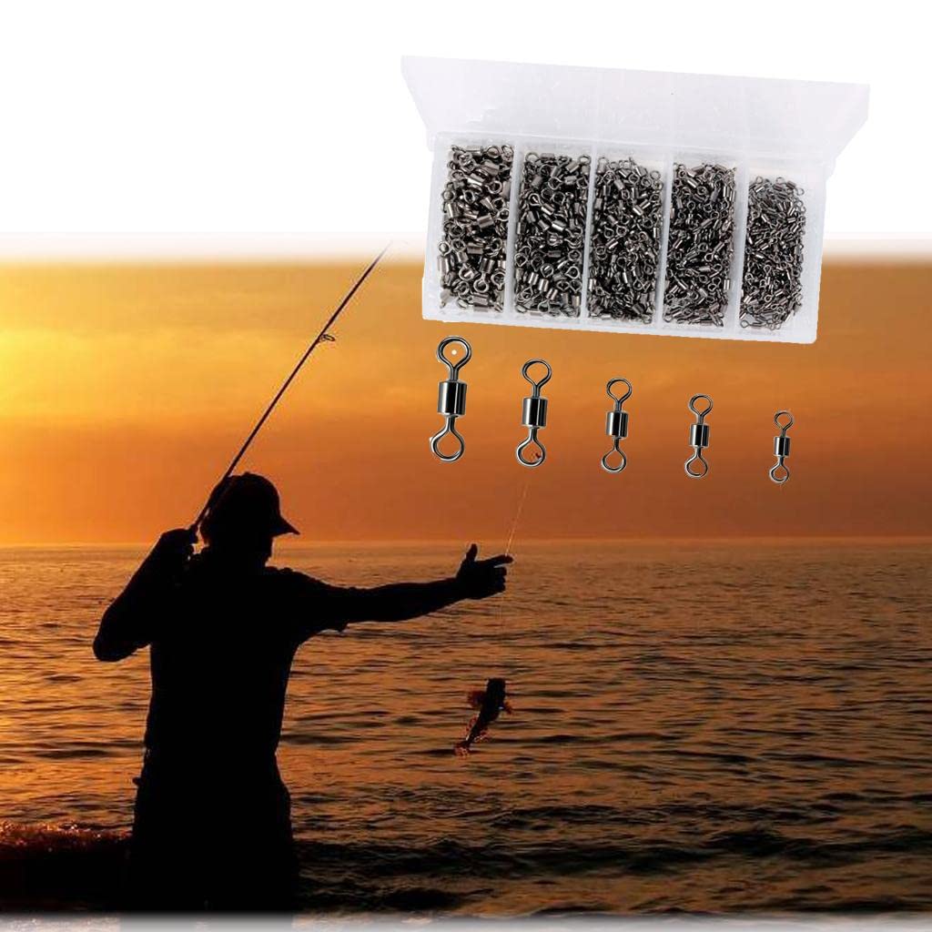 predolo 200 Stück Angelwirbel Sprengringe Tackle Verbinder Haken Line Verbinder Lure Einfach Montage Korrosionsbeständig für Karpfenangeln Fliegenfischen