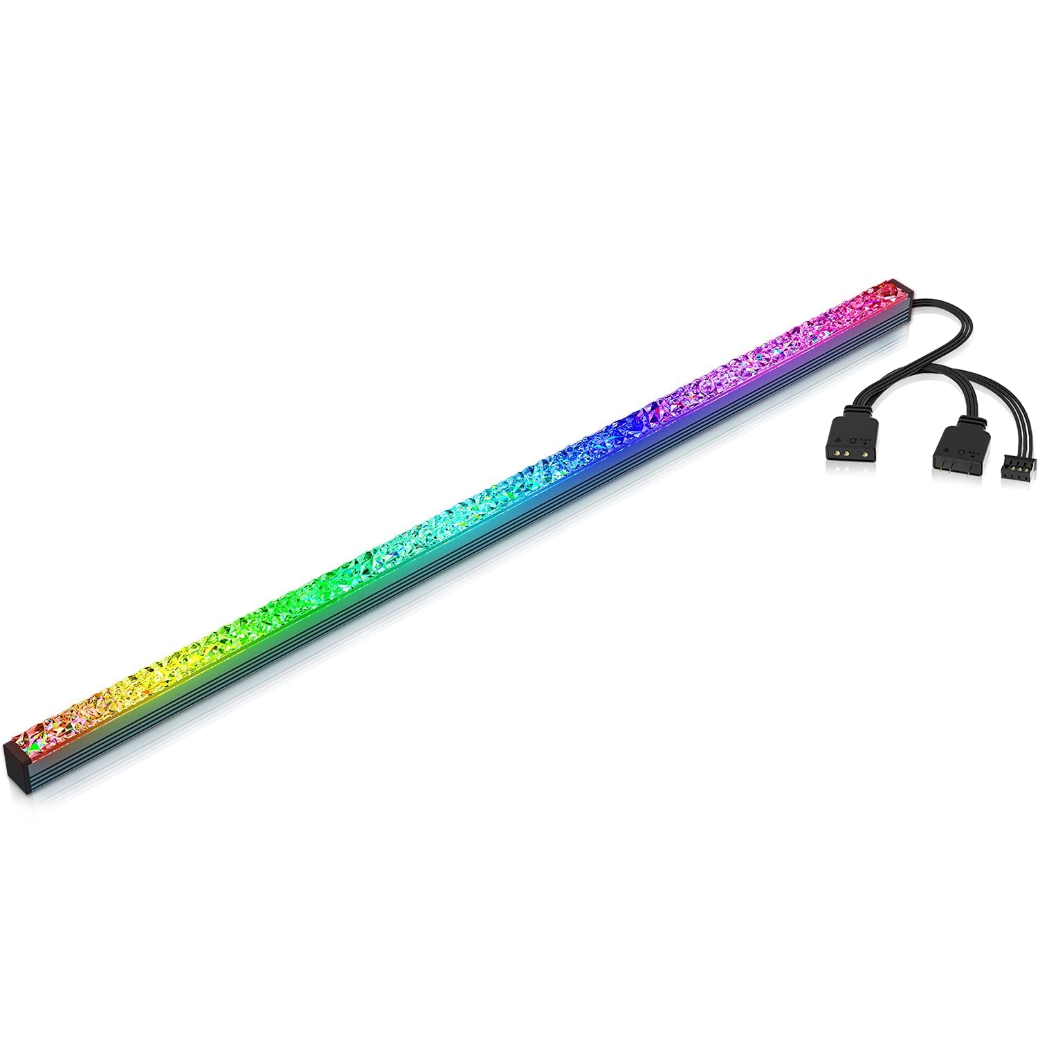 Excefore Acrylic ARGB LED Strip for Gaming Case with 5V 3-pin ARGB LED and 4-pin Header Adapter, Compatible with Aura SYNC, Gigabyte RGB Fusion, MSI Mystic Light Sync(280MM)
