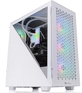Thermaltake Divider 300 TG Air Snow | Boîtier en ATX tour moyenne | Partie latérale en verre trempé | Panneau en maille | ...
