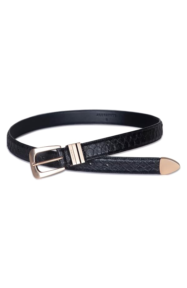 AllSaints Women's 1 Inch Feather Edge Snake Belt with Triple Metal Keeper & Tip by AllSaints - Image 4