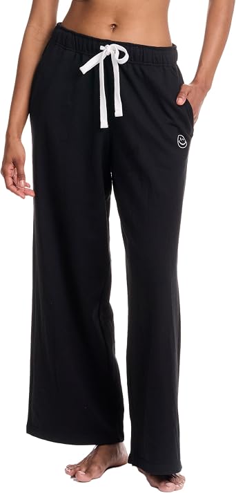 JOE BOXER Womens Jogger Pants, Open Bottom, Inseam Pockets, Lounge Wear Valentine Gifts for Her