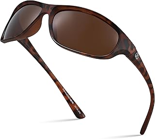 Polarized Wrap Around Sport Sunglasses for Men Women Running Driving Fishing TR90 Frame