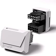 EZDIY-FAB PCIe Adapter 5.1-600W 12+4pin, 16pin 12VHPWR GPU Power Connector, 12V-2x6 GPU Adapter, Right Angle 180 Degrees - Compatible with RTX 3090Ti, 4070Ti, 4080, 4090 GPU - Type STD, White, 1 Pack
