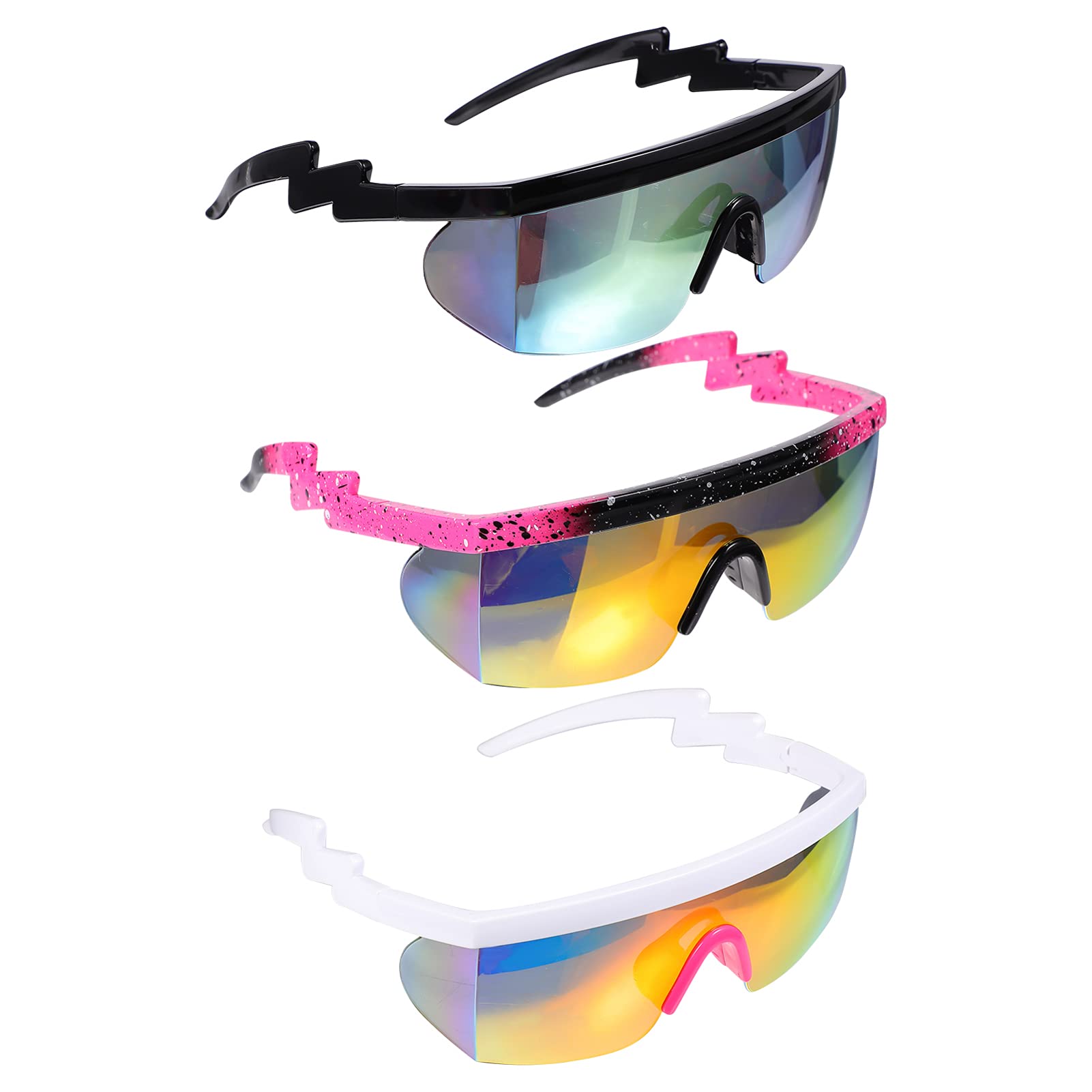 ifundom 3pezzi Occhiali Da Sole Per Ciclismo Equitazione e Attività All Aperto Design Vintage Anni Lenti Ad Alta Definizione Utilizzo Multi-sport