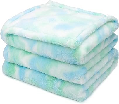 Fleece Blanket Green Throw Blanket - 300GSM Throw Blanket for Couch Soft Fuzzy Plush Cozy Blankets, Spring Home Decor